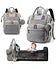 Winnies Diaper Bag With Changing Station | Mummy Bag With Bassinet | Bed Changing Backpack-Grey